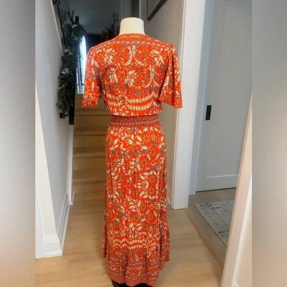 Anthropology Abel The Label Elegant Floral V-Neck Asymmetrical Dress S - Picture 4 of 10